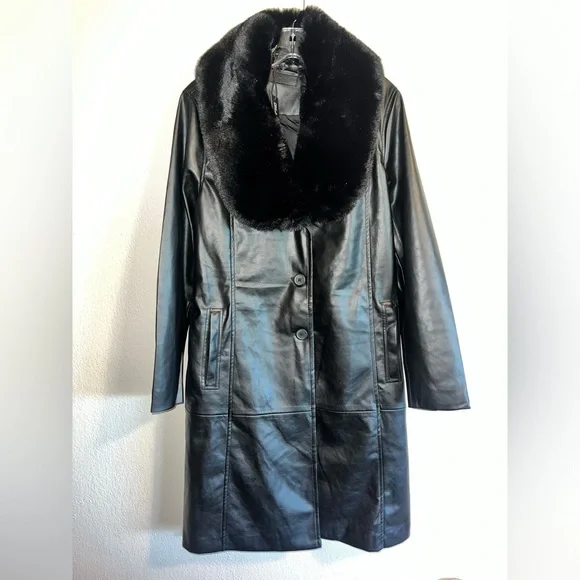 🌟 Chic Vegan Leather Trench Coat by BLANKNYC 🌟 - Picture 3 of 8